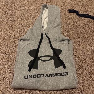 Under Armour Heather Gray Hoodie with Black Logo